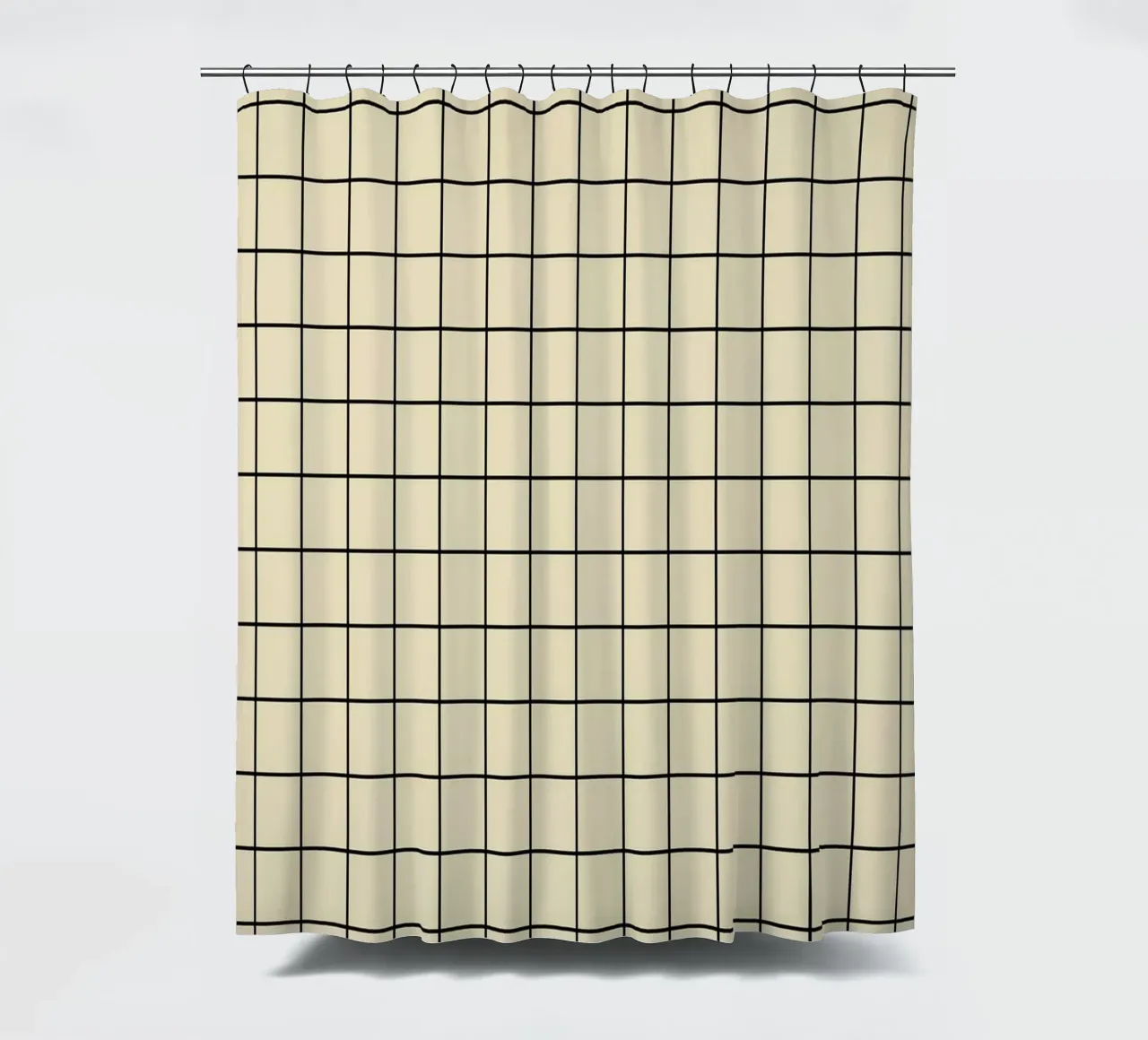 Minimal Basic Classic Grid | Nero su Beige tenda da doccia da Beauty in Simplicity