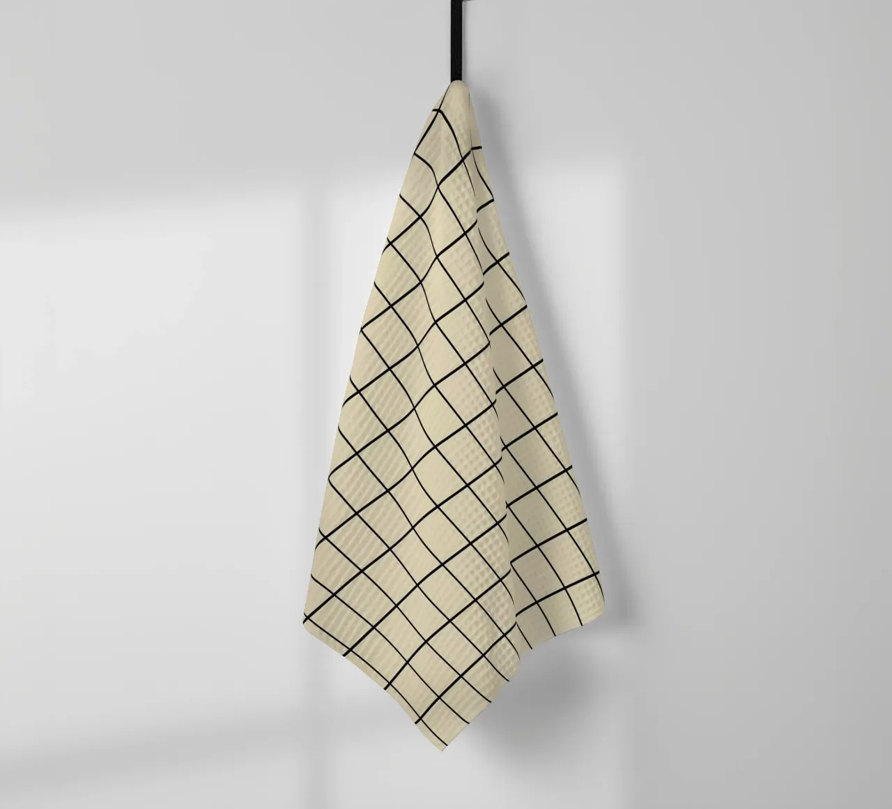 Minimal Basic Classic Grid | Noir sur Beige torchon de Beauty in Simplicity