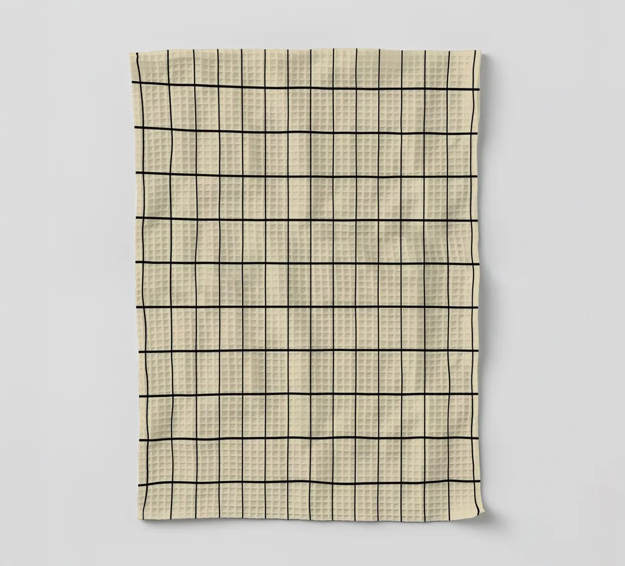 Minimal Basic Classic Grid | Noir sur Beige torchon de Beauty in Simplicity