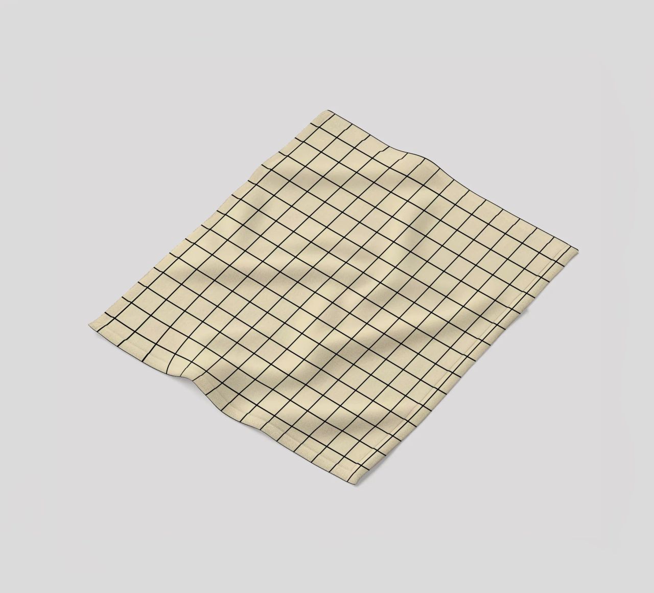 Minimal Basic Classic Grid | Nero su Beige coperta in pile da Beauty in Simplicity
