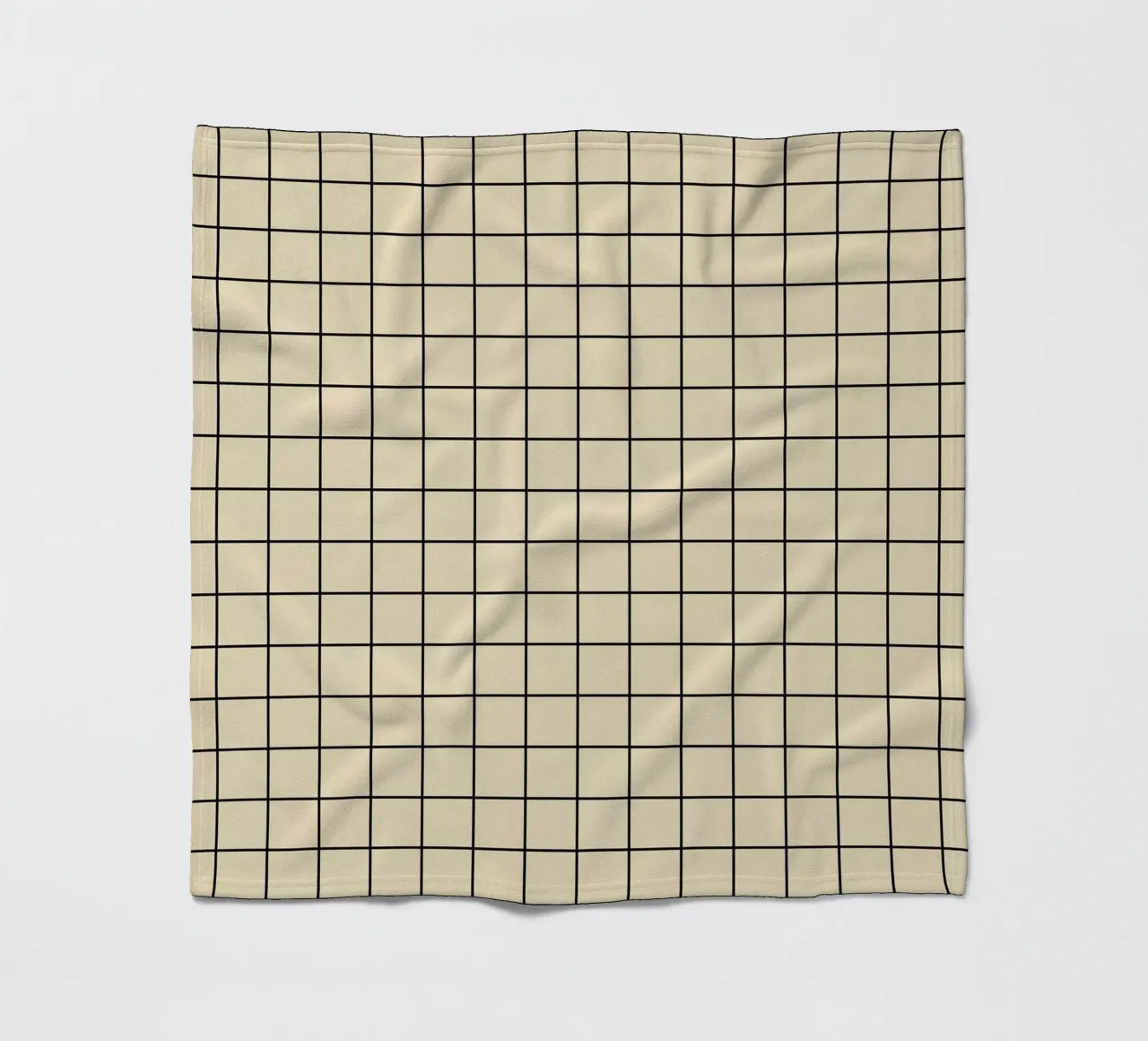 Minimal Basic Classic Grid | Negro sobre beige manta de franela de Beauty in Simplicity