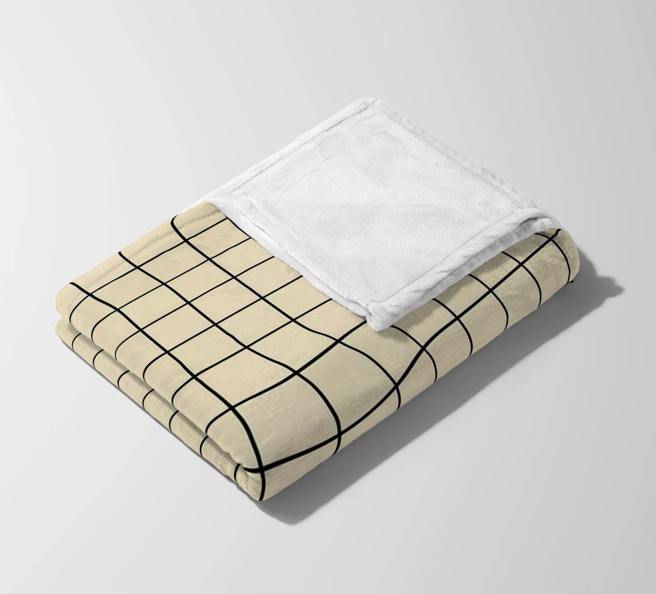 Minimal Basic Classic Grid | Nero su Beige coperta in pile da Beauty in Simplicity