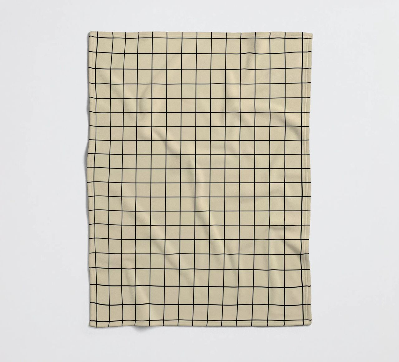 Minimal Basic Classic Grid | Nero su Beige coperta in pile da Beauty in Simplicity