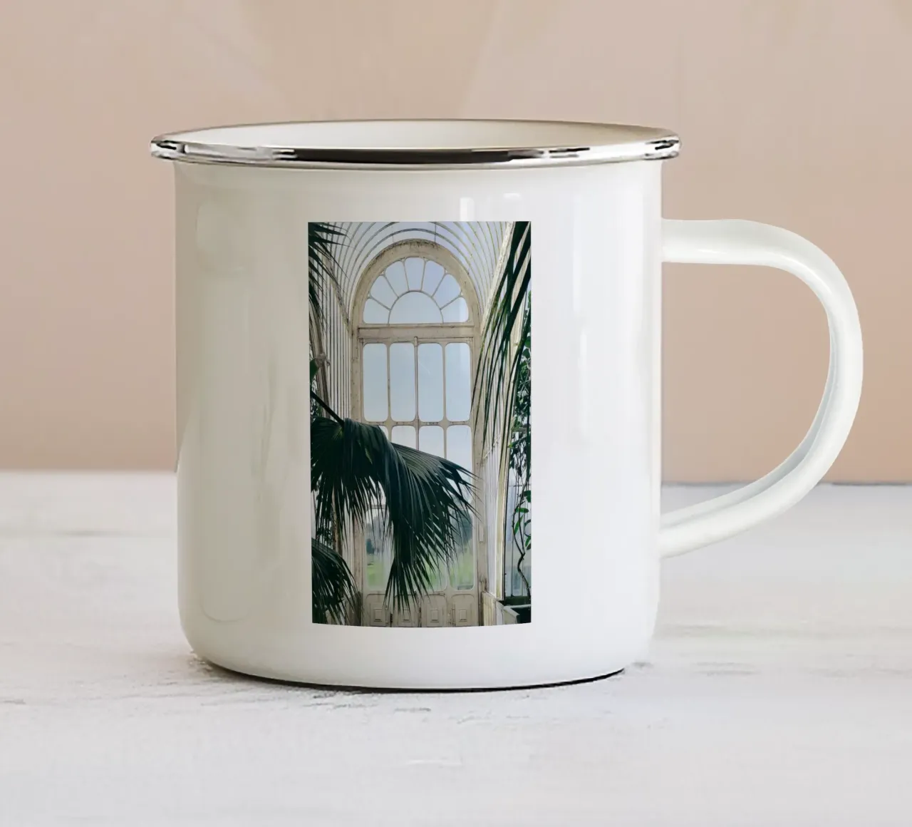 Botanical Green Palm tazza in smalto da GraceDigitalArtCo