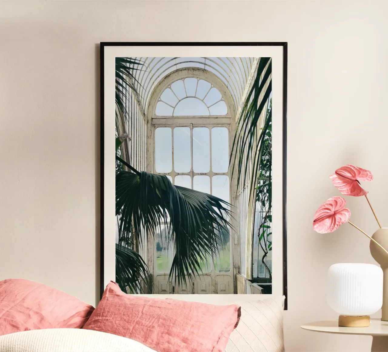 Botanical Green Palm poster con telaio in plastica da GraceDigitalArtCo