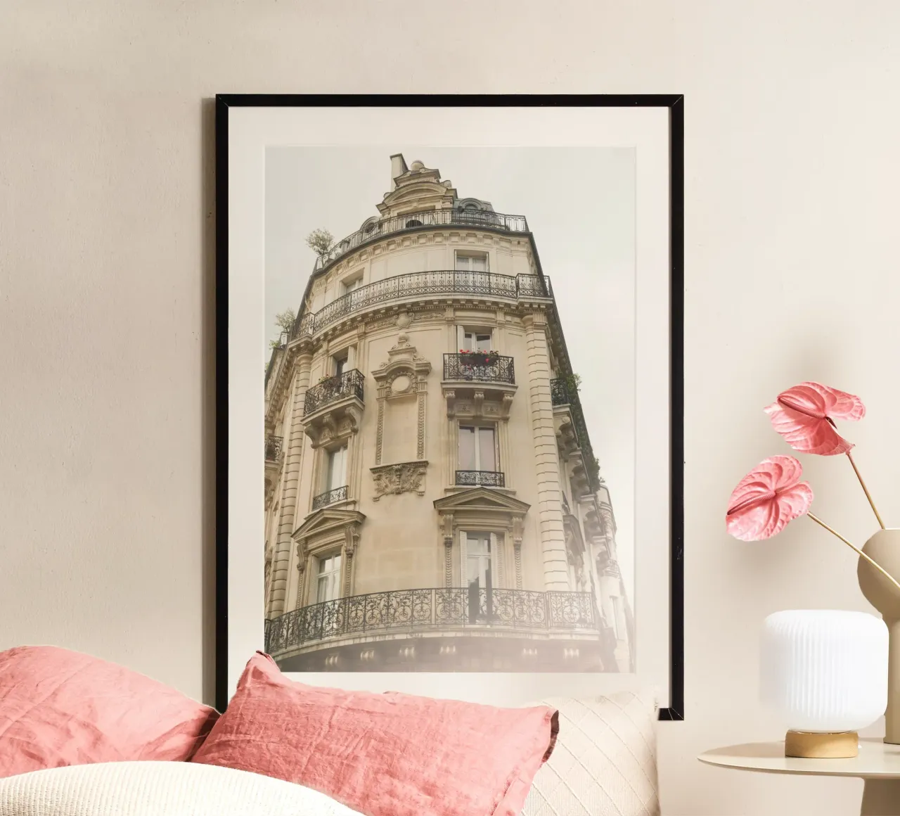Paris Building Autumn Light poster con telaio in plastica da GraceDigitalArtCo