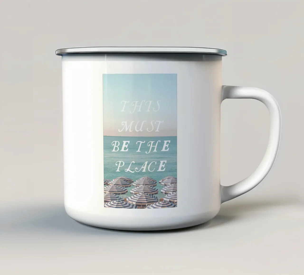 This must be the place - Riviera tazza in smalto da GraceDigitalArtCo