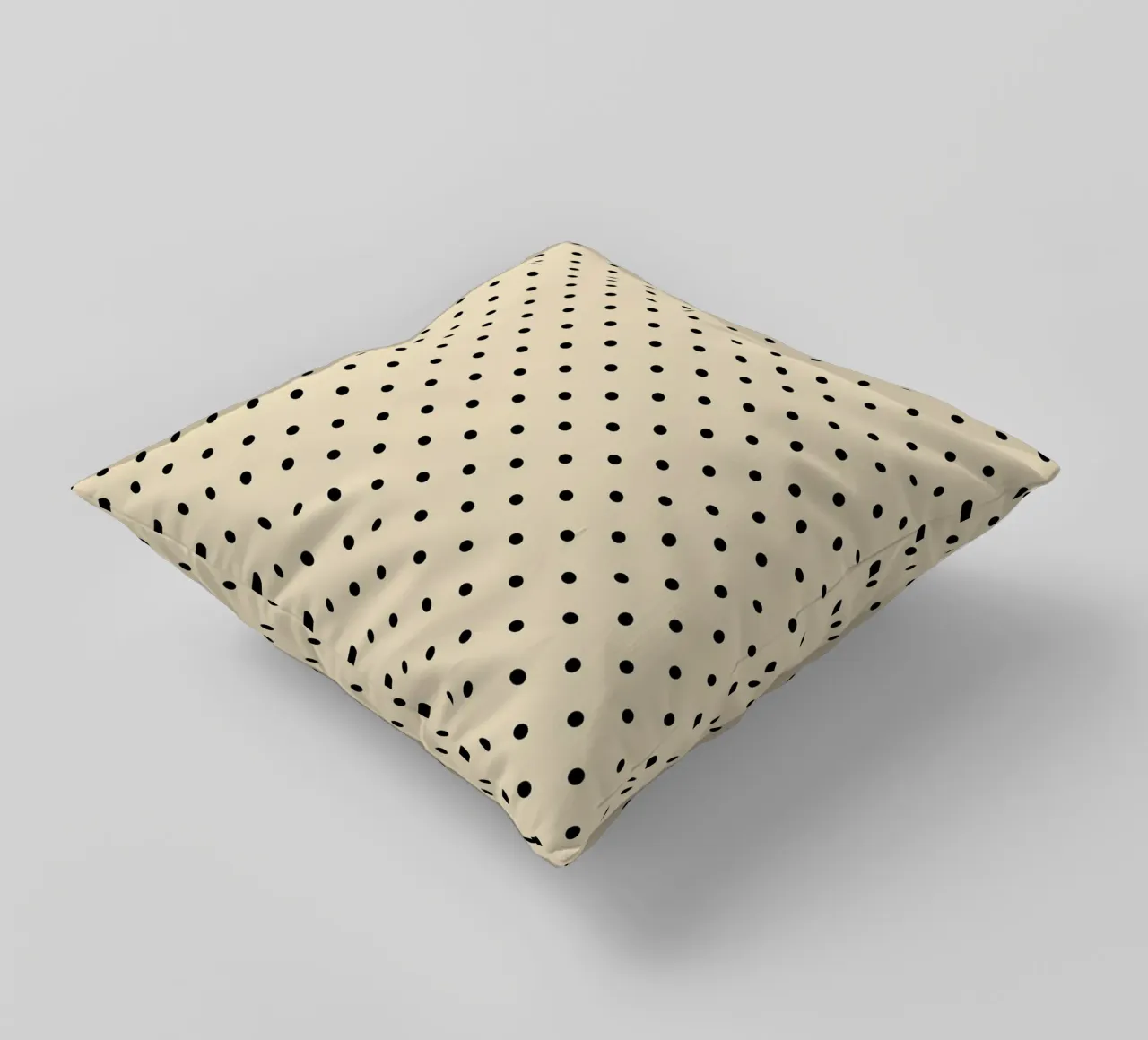 Minimal Basic Polka Dots | Zwart op Beige kussen van Beauty in Simplicity