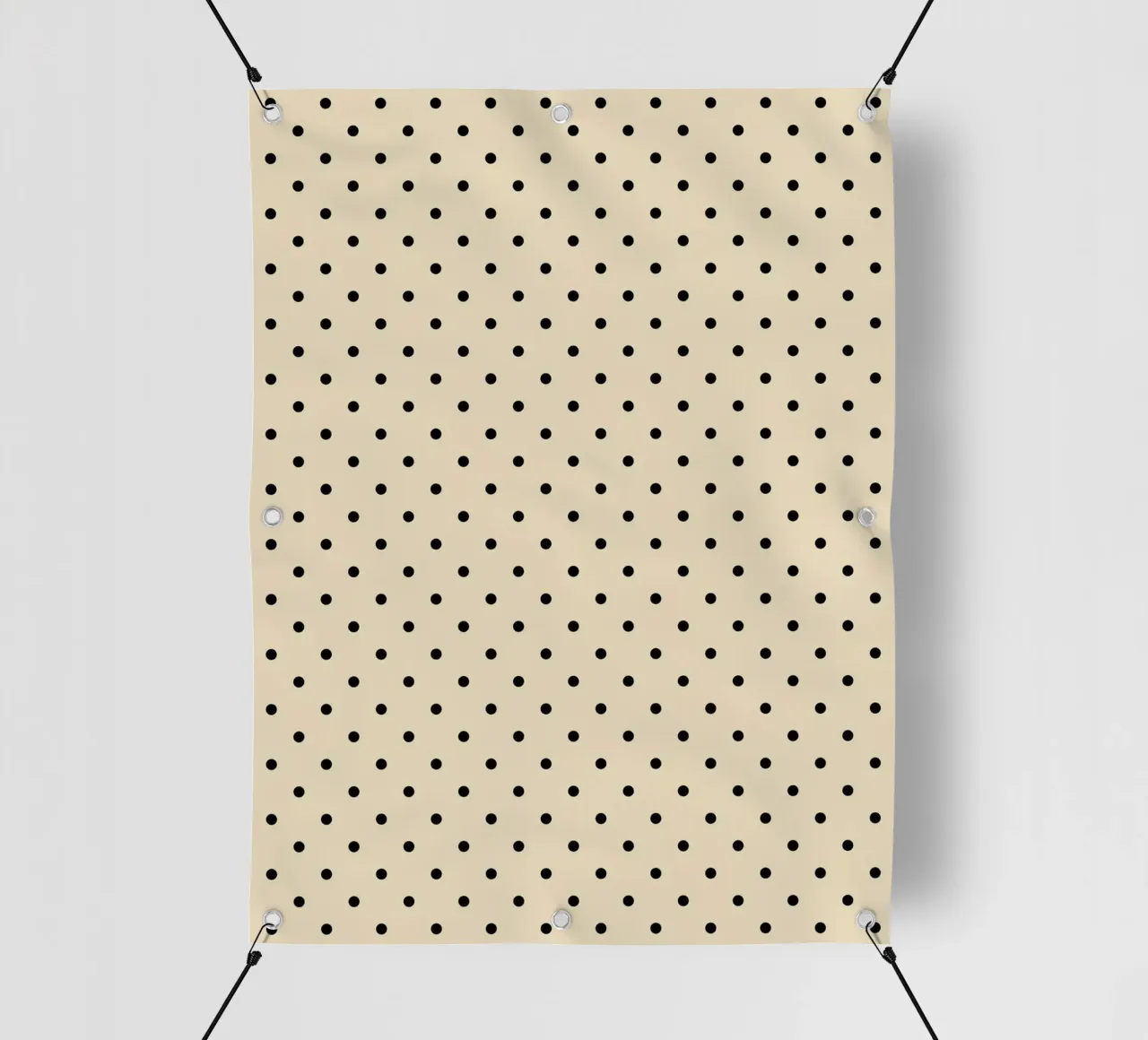 Minimal Basic Polka Dots | Nero su Beige telo in pvc da Beauty in Simplicity