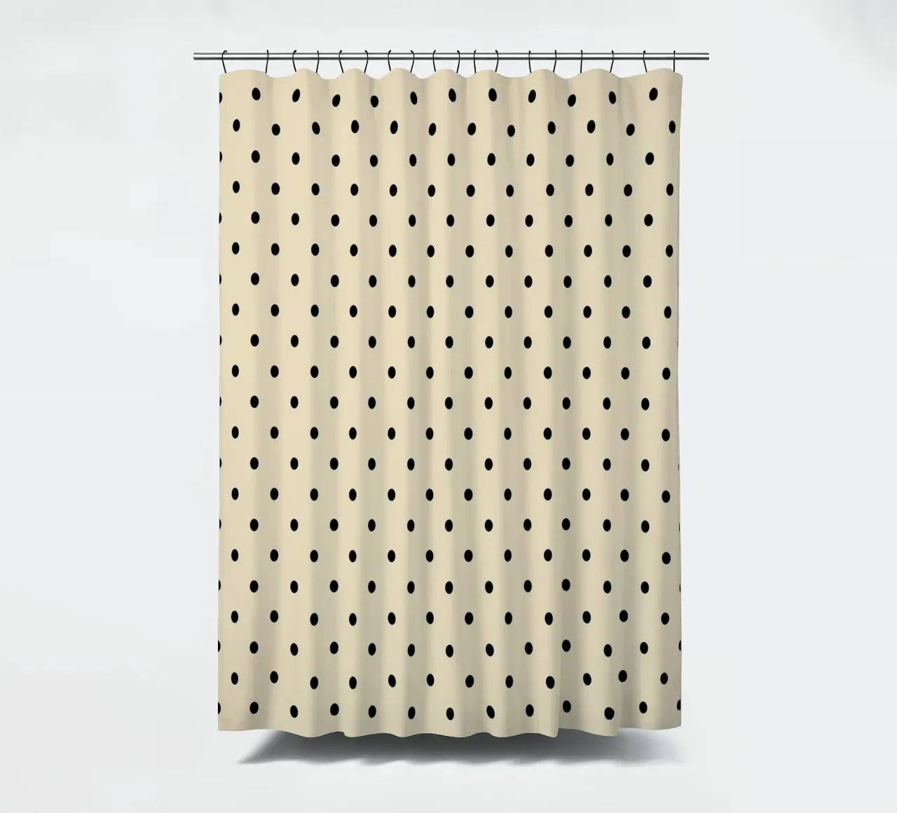 Minimal Basic Polka Dots | Nero su Beige tenda da doccia da Beauty in Simplicity