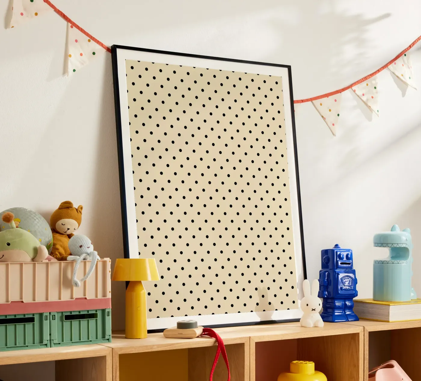 Minimal Basic Polka Dots | Nero su Beige poster da Beauty in Simplicity