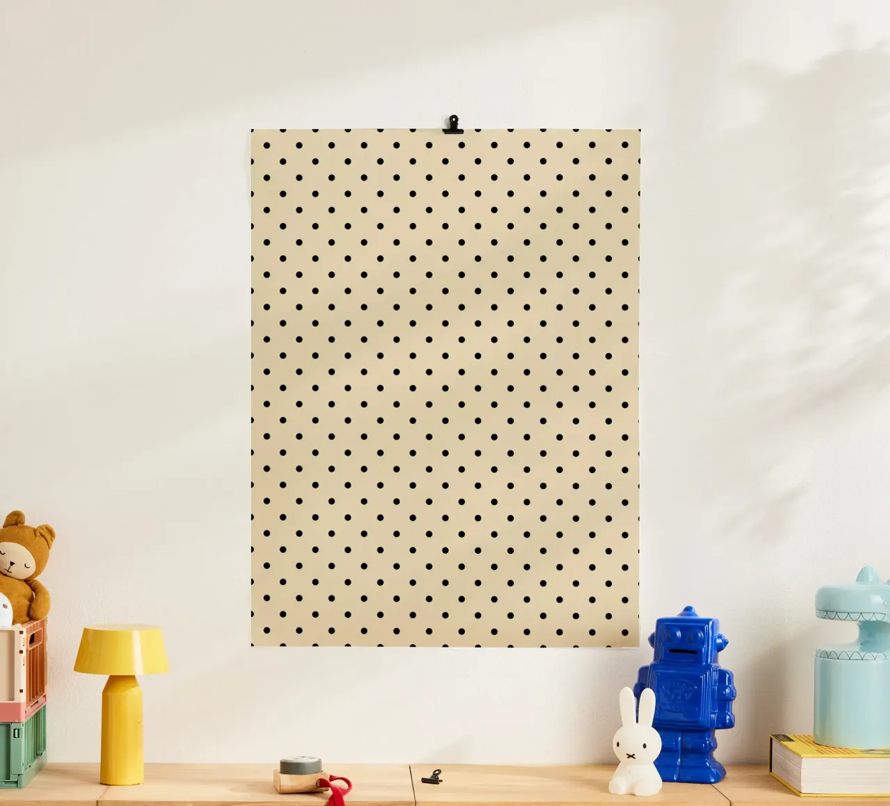 Minimal Basic Polka Dots | Nero su Beige poster da Beauty in Simplicity