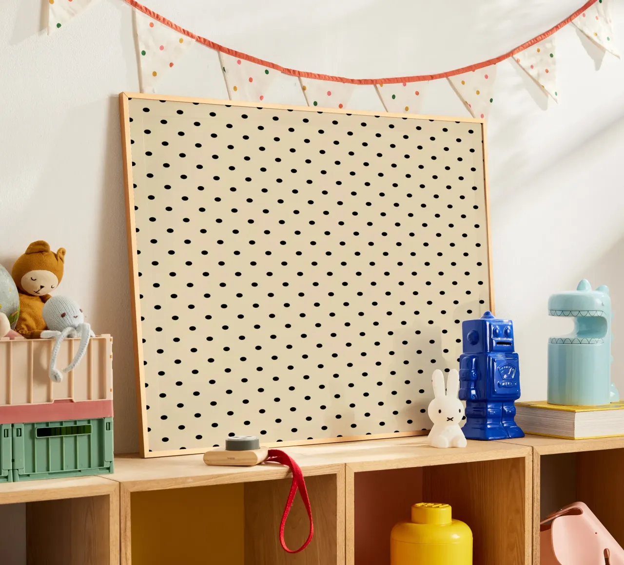Minimal Basic Polka Dots | Nero su Beige poster da Beauty in Simplicity