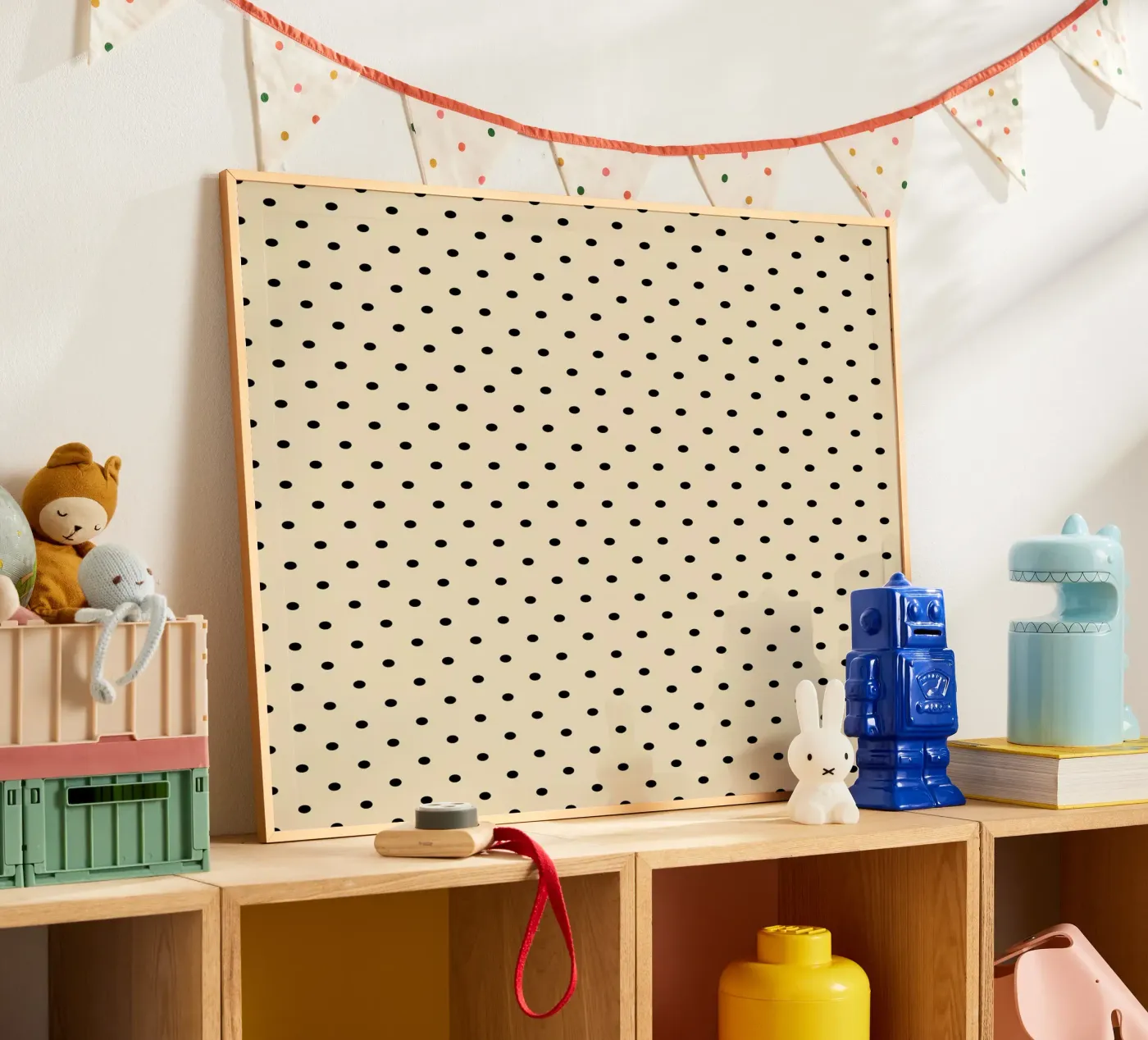 Minimal Basic Polka Dots | Nero su Beige poster da Beauty in Simplicity
