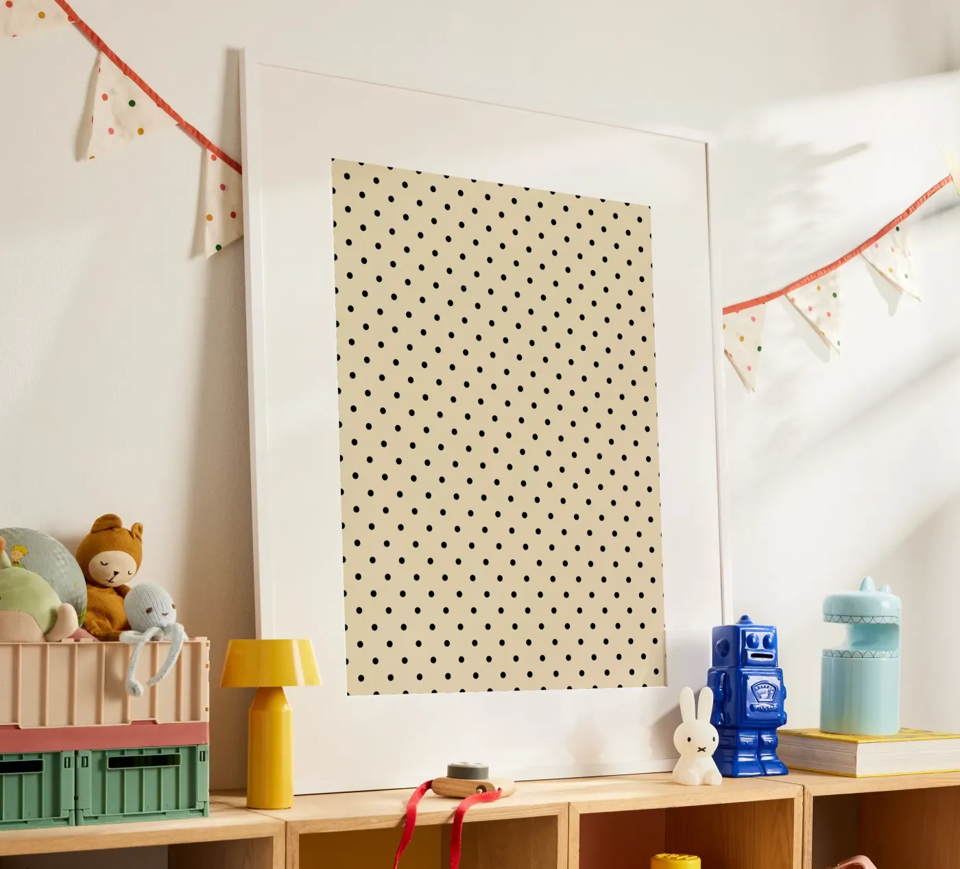 Minimal Basic Polka Dots | Nero su Beige poster da Beauty in Simplicity