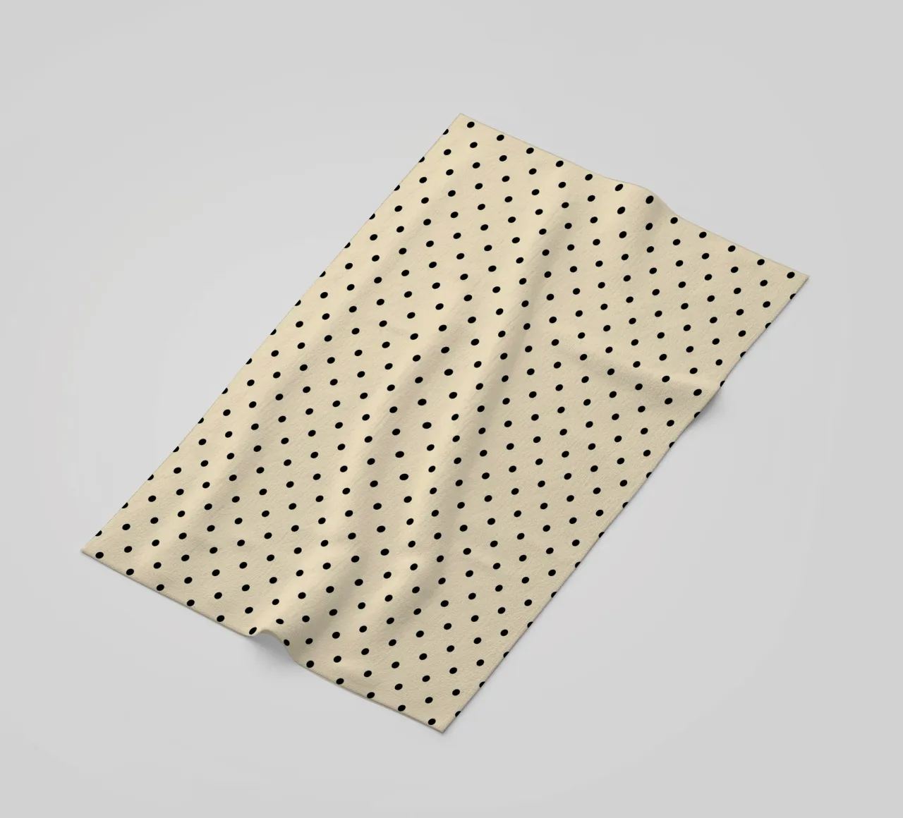 Minimal Basic Polka Dots | Zwart op Beige strandhanddoek van Beauty in Simplicity