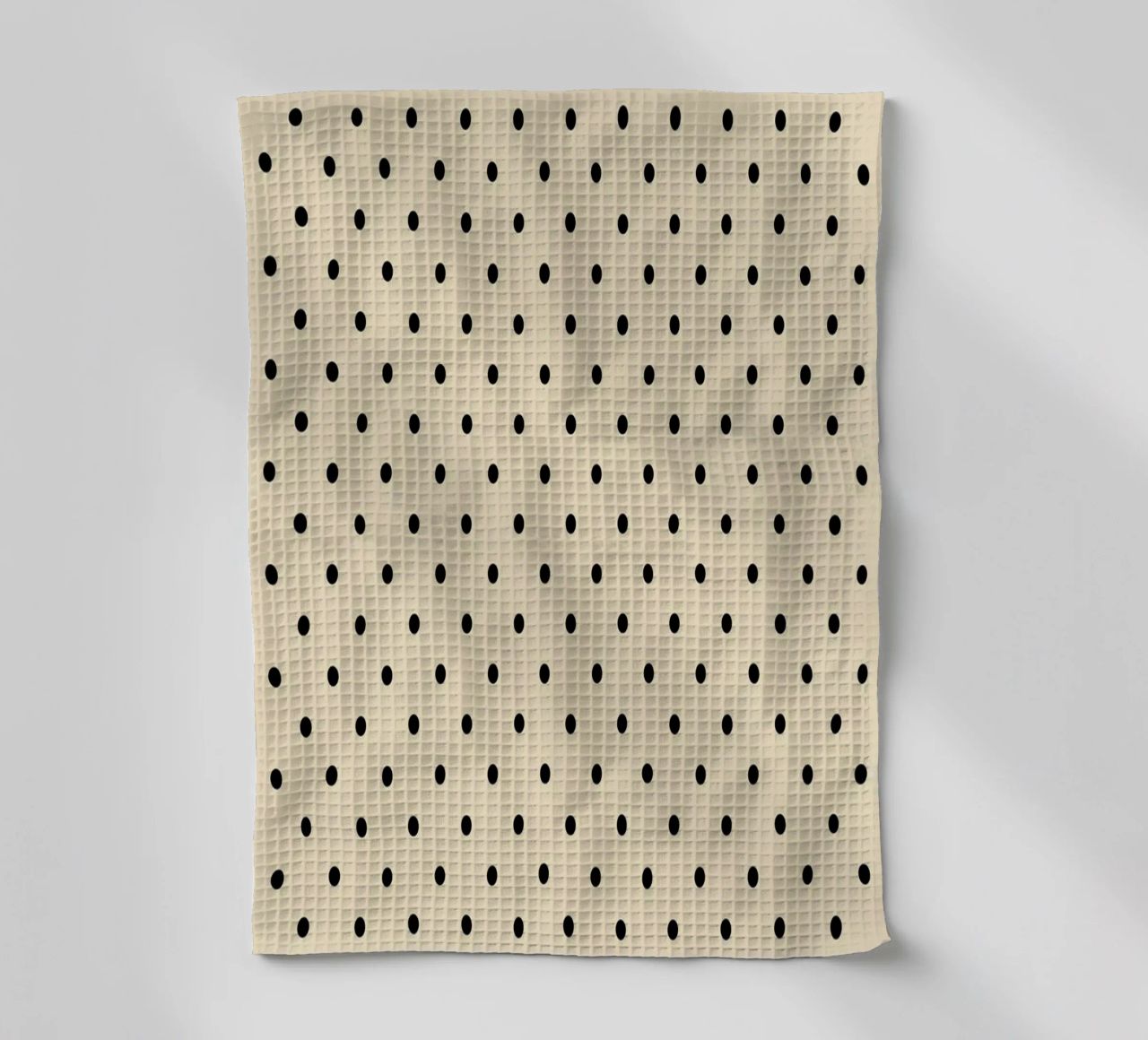 Minimal Basic Polka Dots | Nero su Beige canovaccio da cucina da Beauty in Simplicity