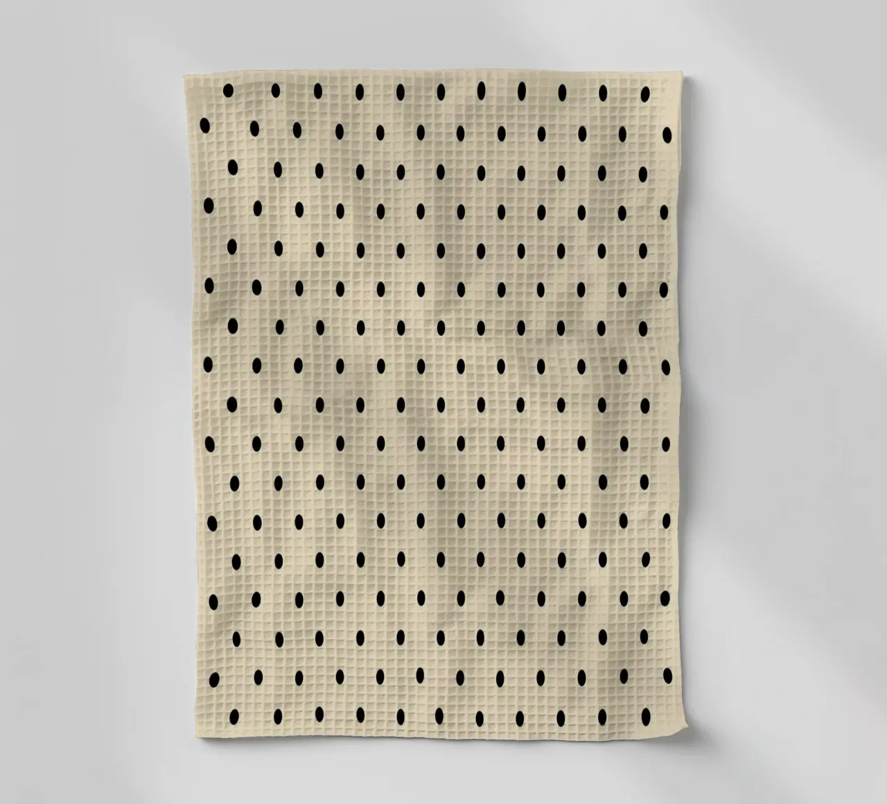 Minimal Basic Polka Dots | Noir sur Beige torchon de Beauty in Simplicity