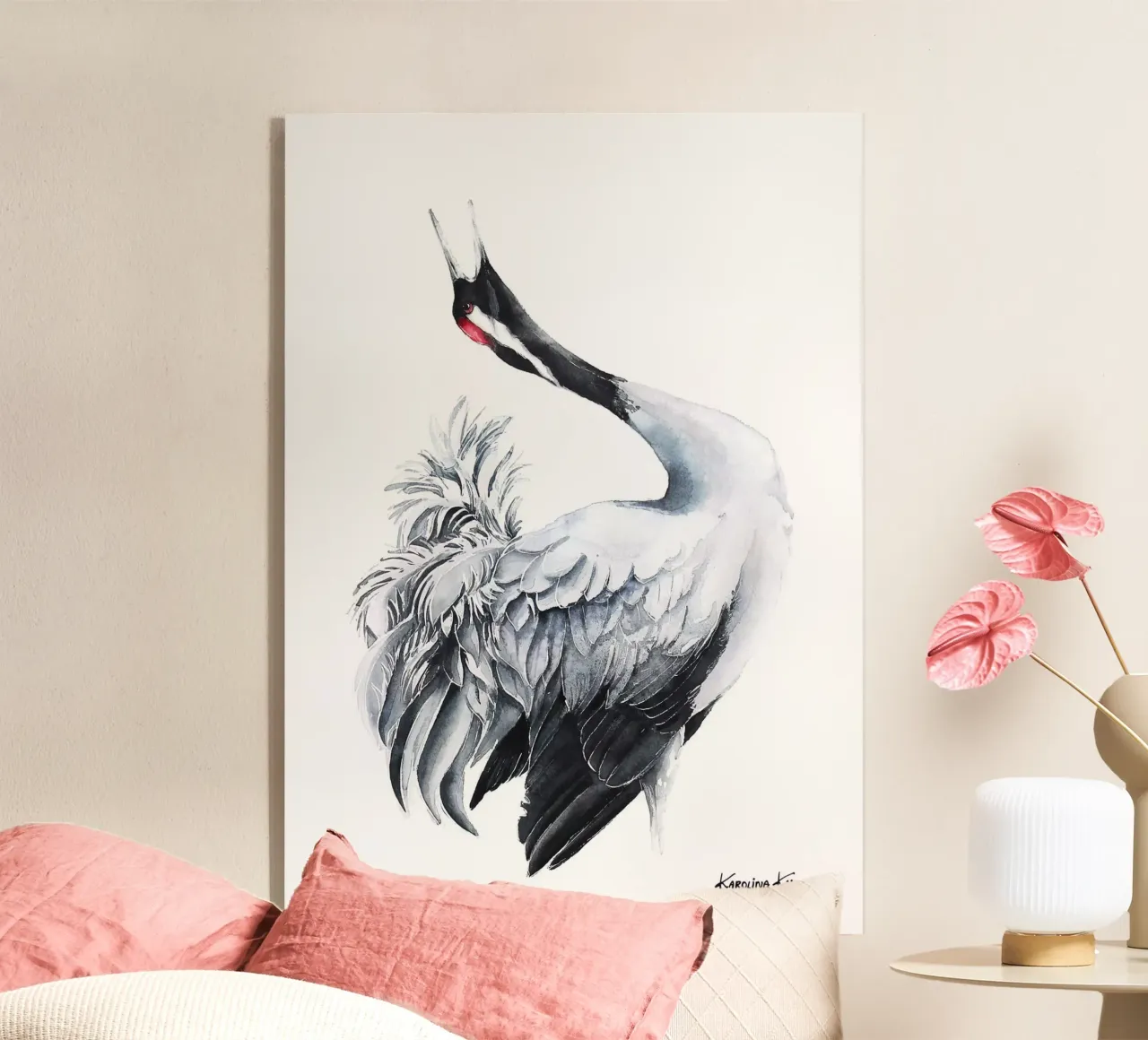 Common crane acryl van Karolina Kijak