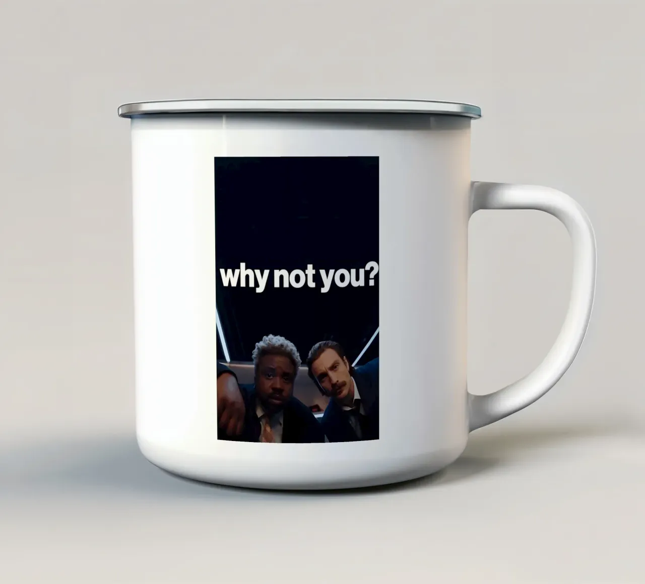 'why not you?" tazza in smalto da Type & Tape