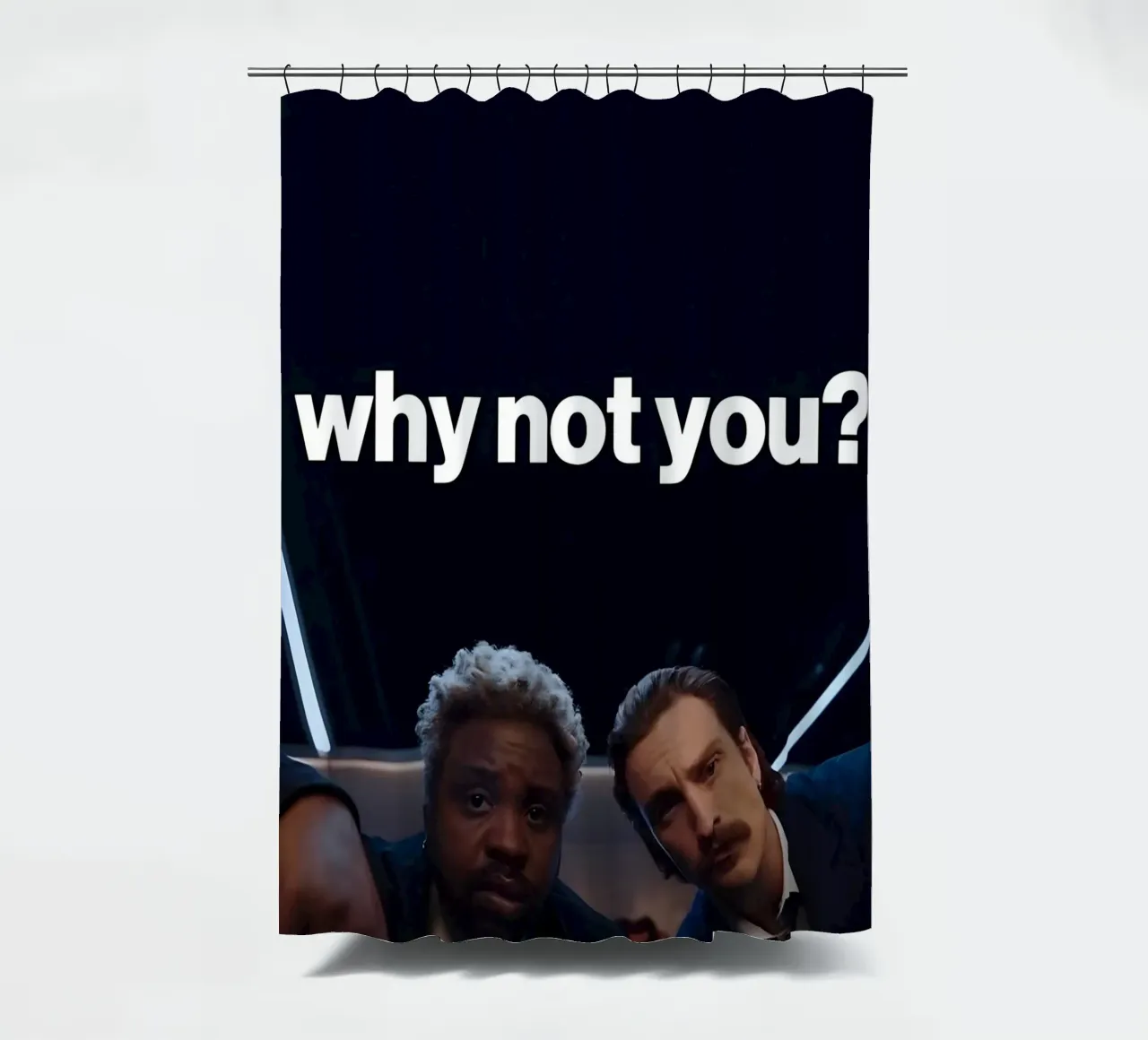'why not you?" tenda da doccia da Type & Tape