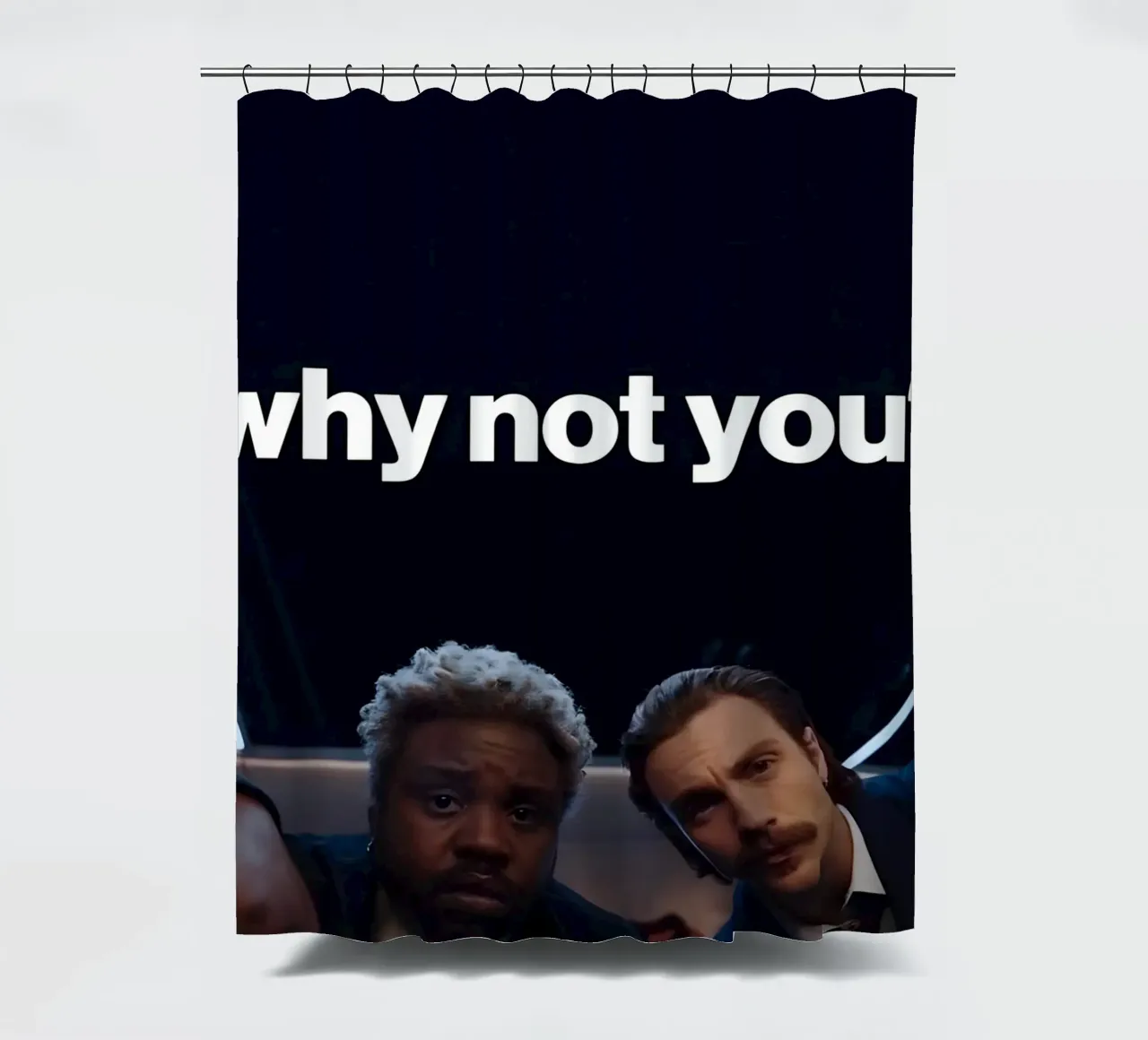 'why not you?" tenda da doccia da Type & Tape