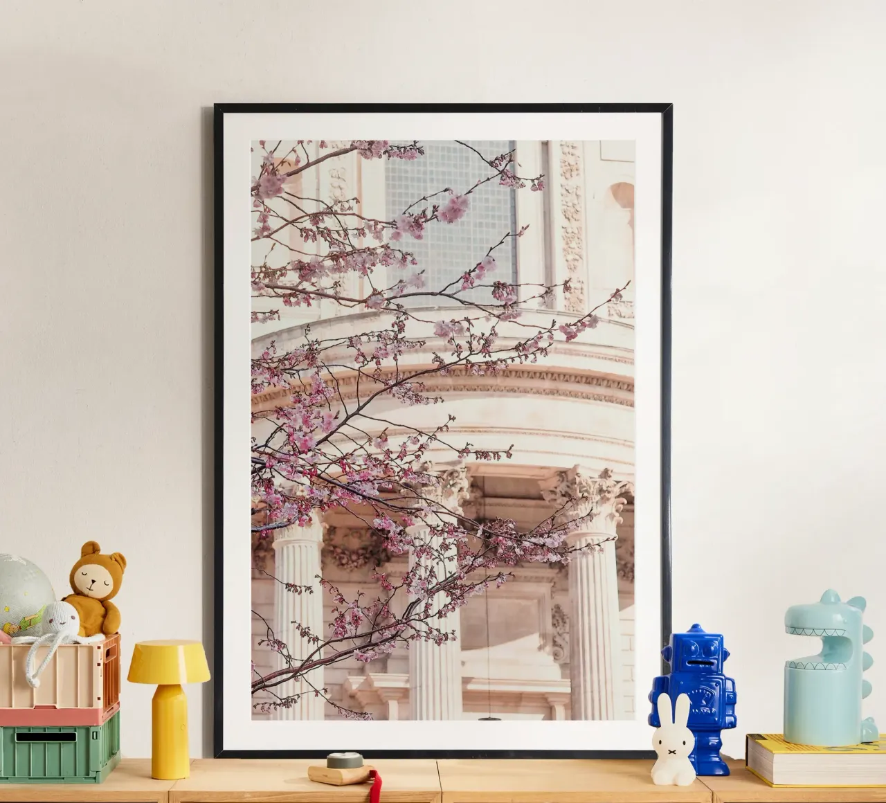 St Paul's London Blossom poster con telaio in legno da GraceDigitalArtCo