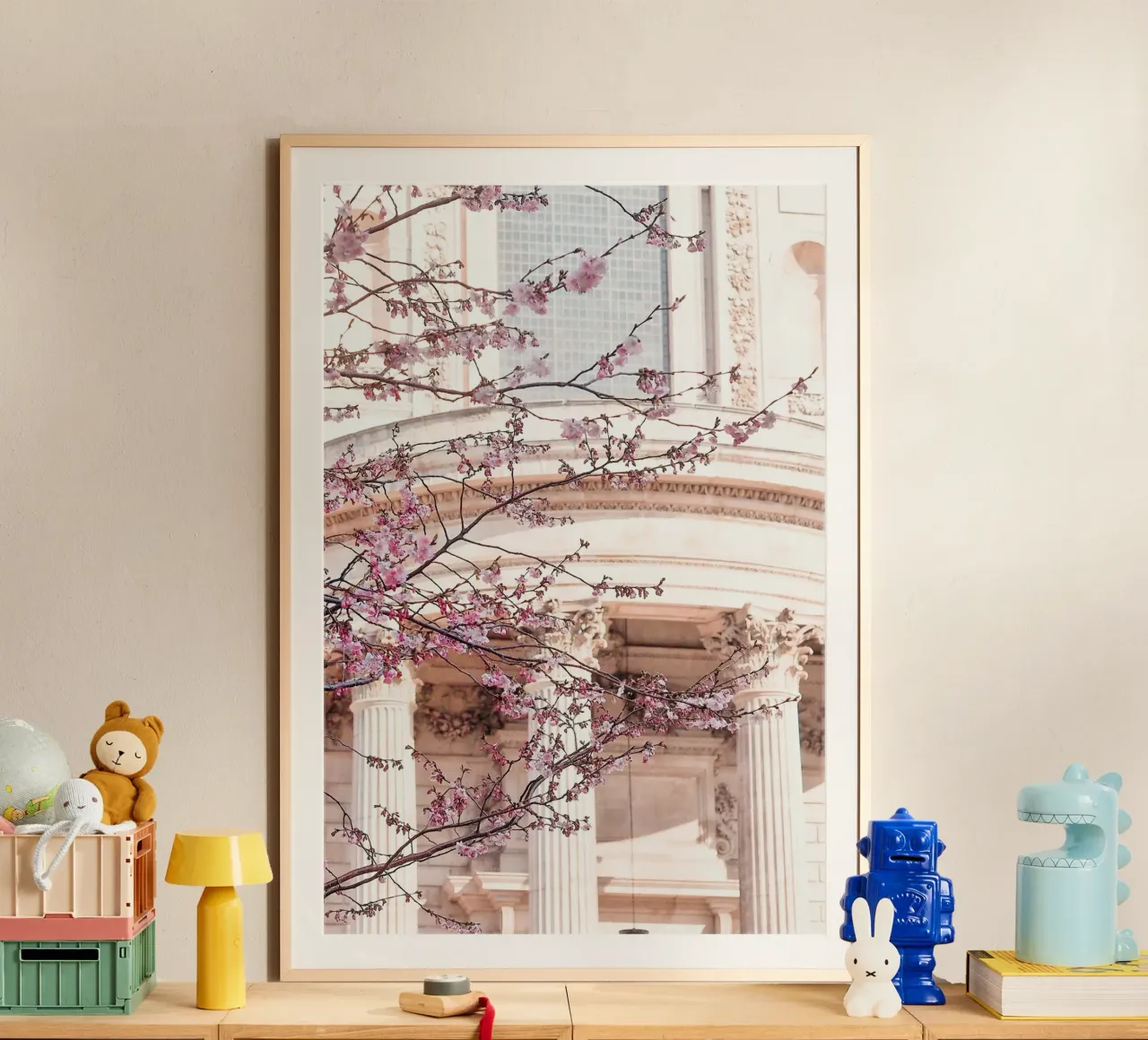 St Paul's London Blossom poster con telaio in legno da GraceDigitalArtCo
