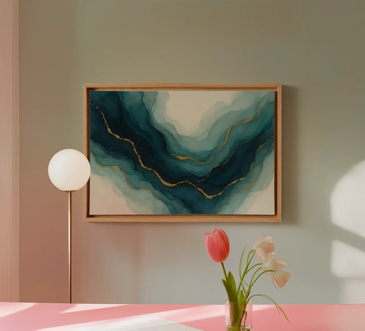 Azure Cascade tela con Cornice a cassetta da Chromatic Fusion Studio