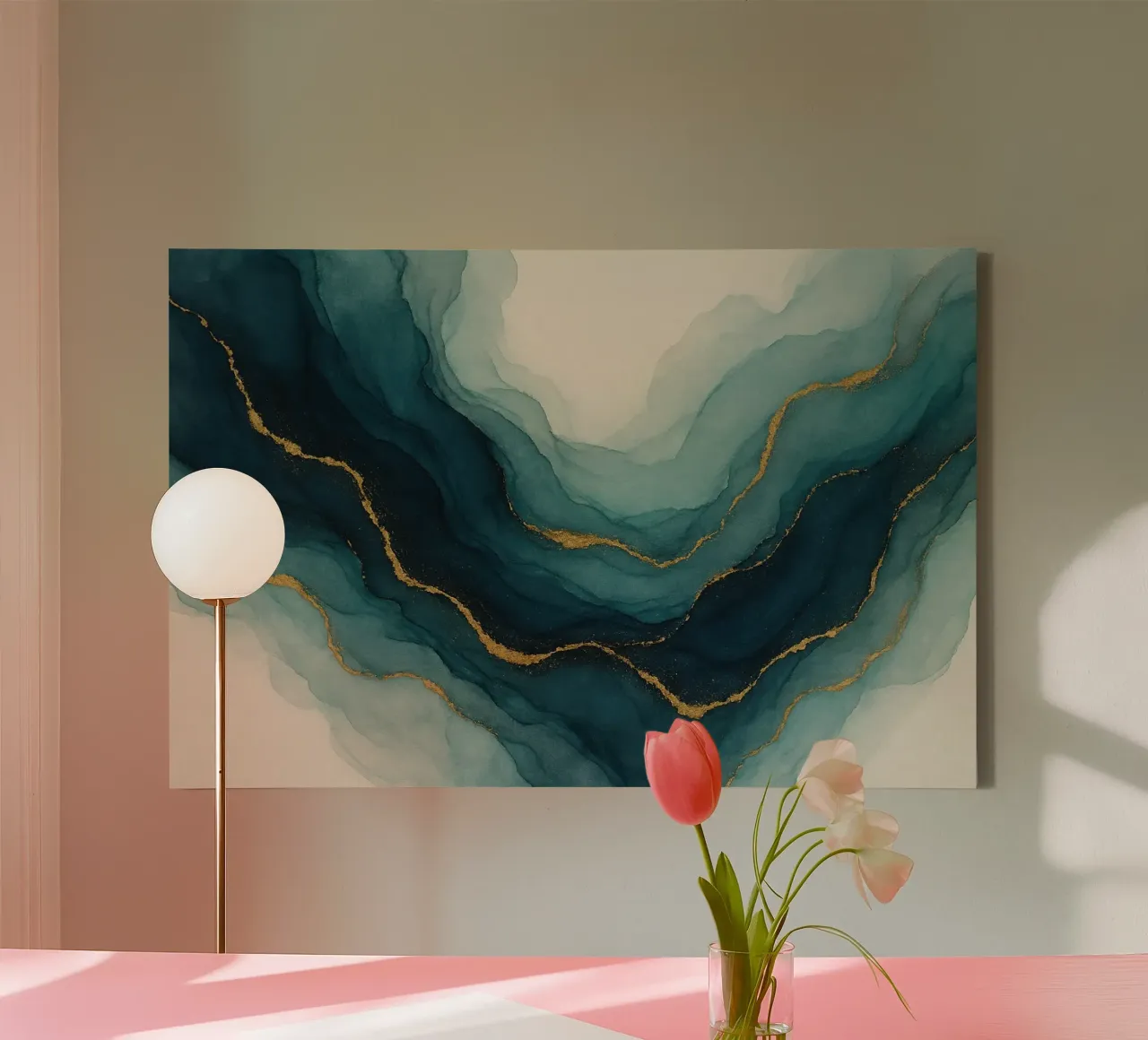 Azure Cascade tela con Cornice a cassetta da Chromatic Fusion Studio