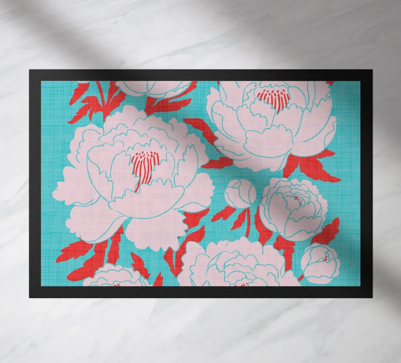 Peonies doormat by Dana Duricekova