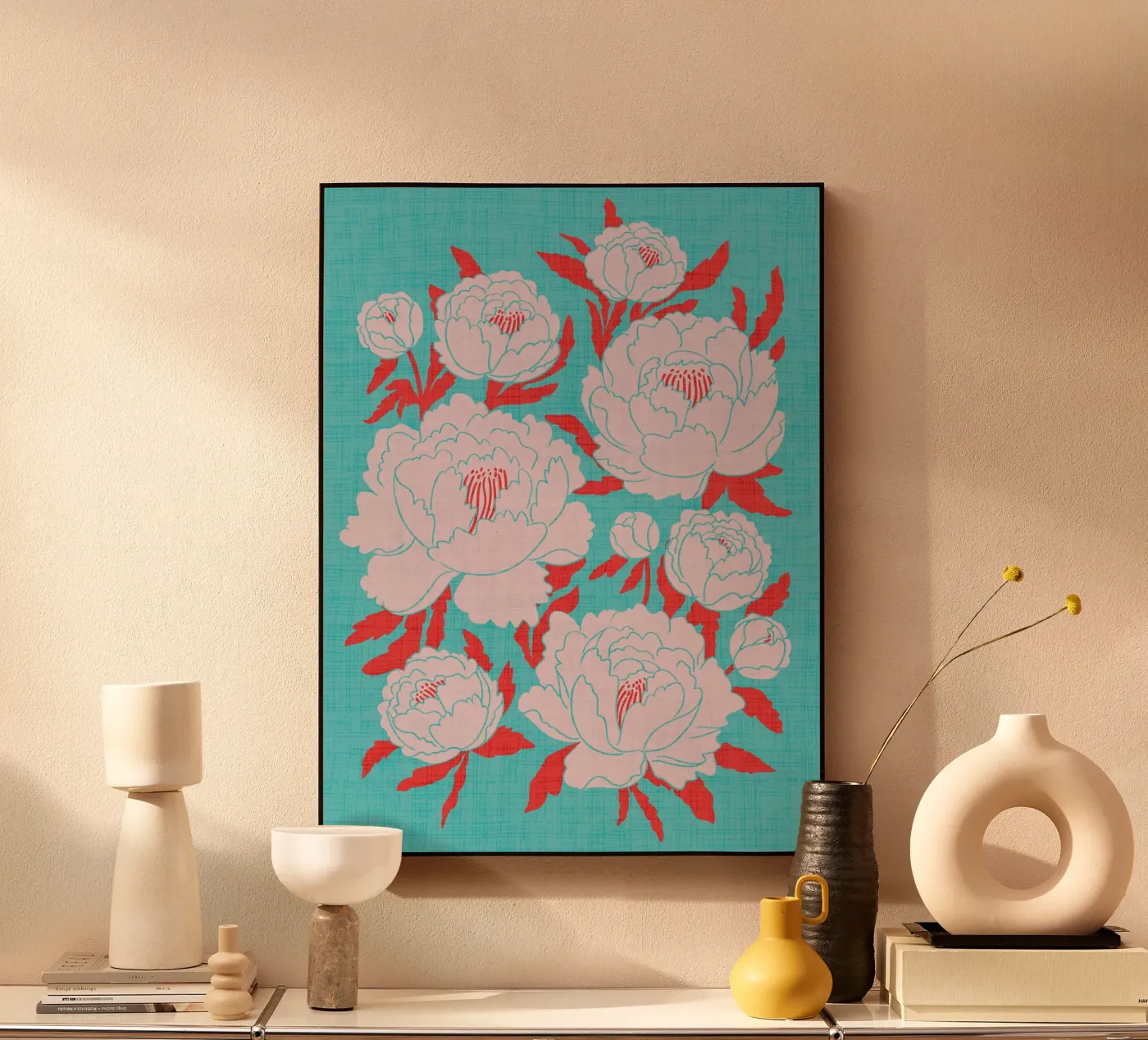 Peonies acryl van Dana Duricekova