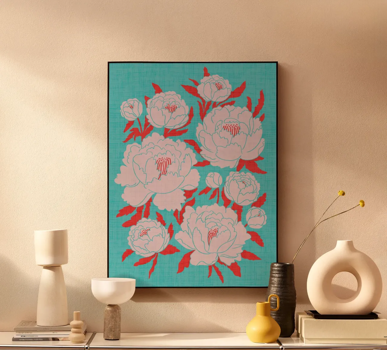 Peonies acryl van Dana Duricekova