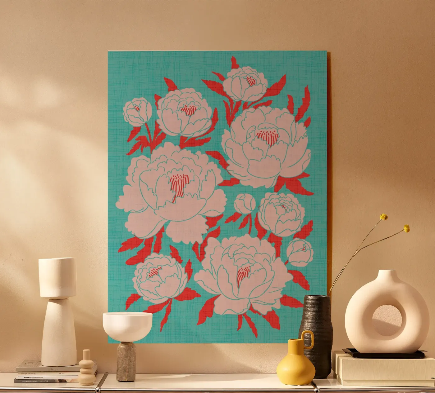 Peonies acryl van Dana Duricekova
