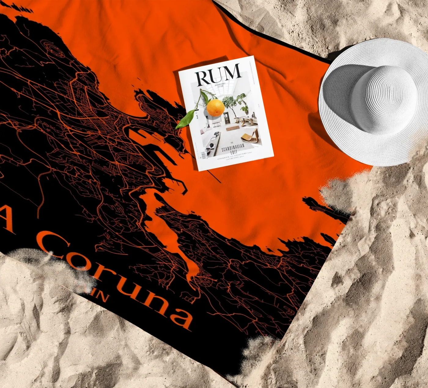 A Coruna beach towel by MiMap