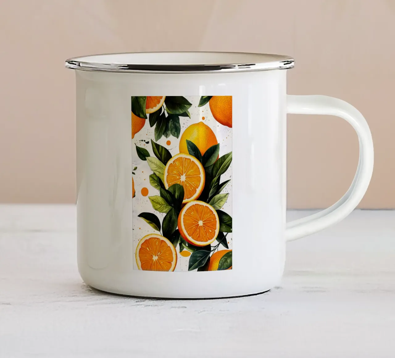 Frutti d'arancia tazza in smalto da Justyna Jaszke JBJart