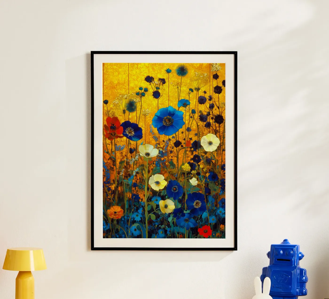 Blue flowers poster by Justyna Jaszke JBJart