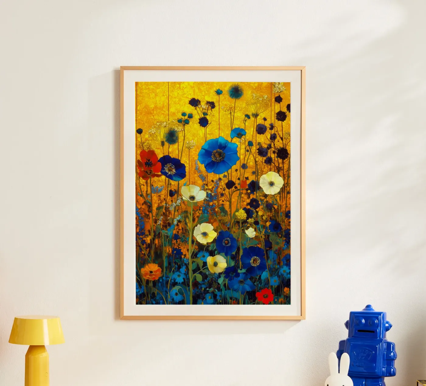 Blue flowers poster by Justyna Jaszke JBJart