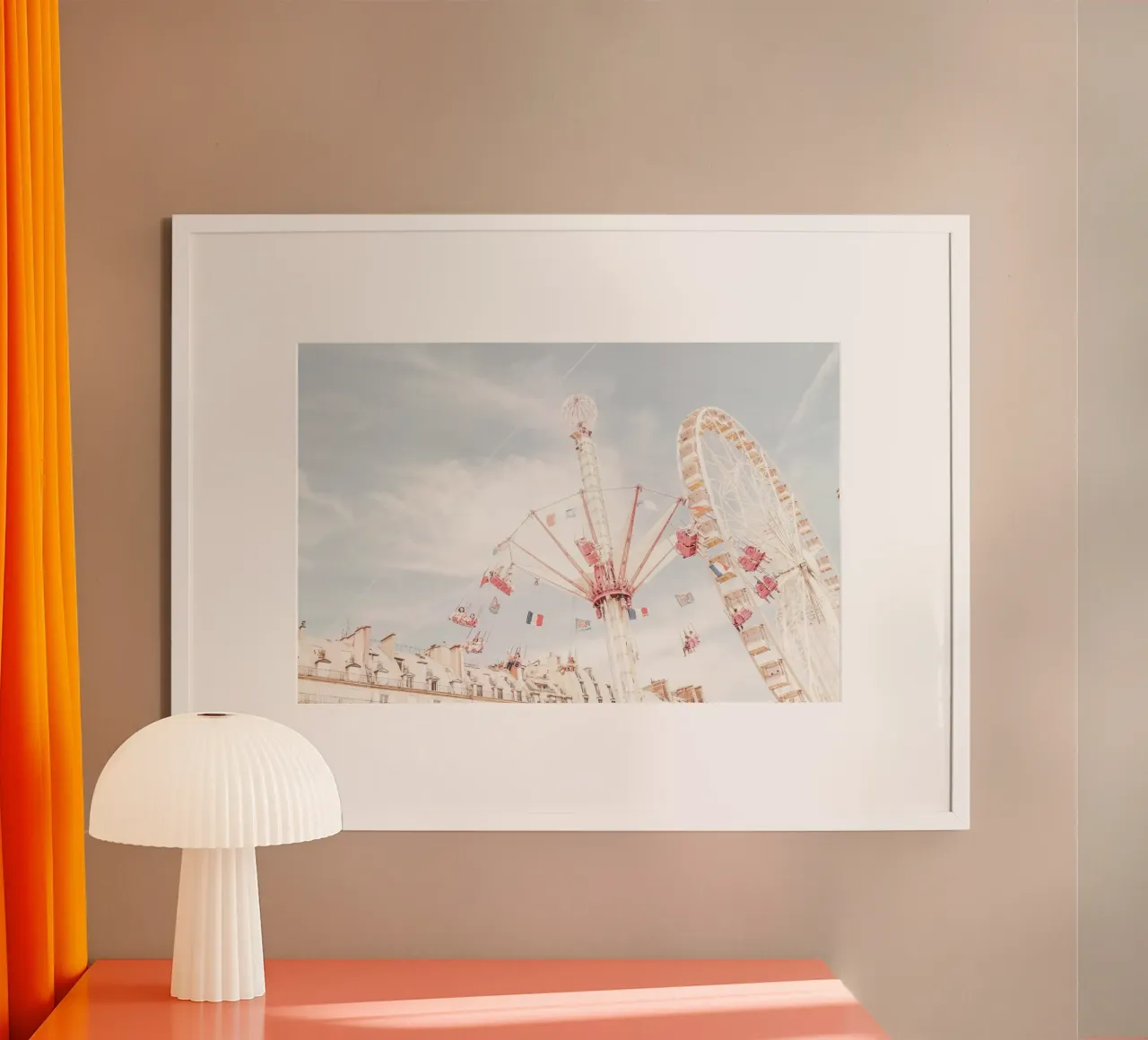 Paris Summer Carnival poster con telaio in legno da GraceDigitalArtCo