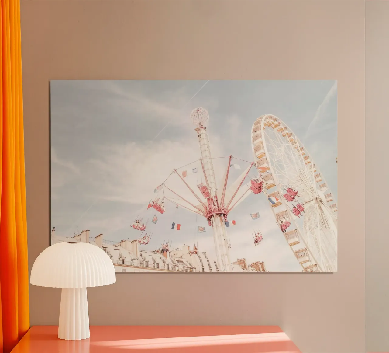 Paris Summer Carnival poster con telaio in legno da GraceDigitalArtCo