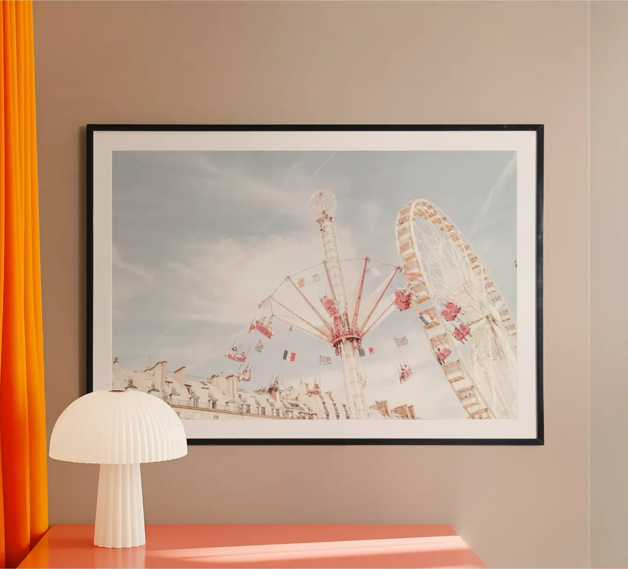Paris Summer Carnival poster con telaio in legno da GraceDigitalArtCo
