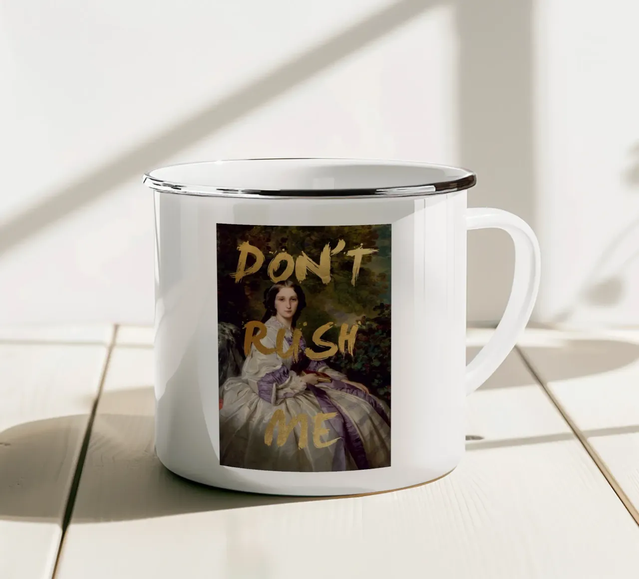 Gold Don't Rush Me tazza in smalto da GraceDigitalArtCo