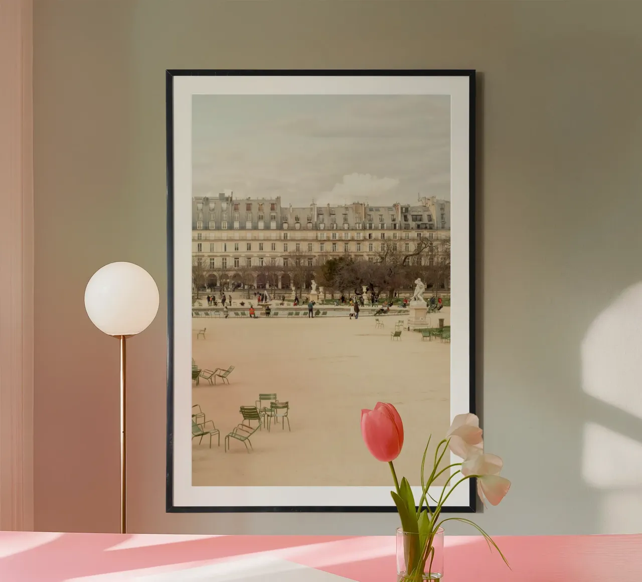 Paris Tuileries poster con telaio in legno da GraceDigitalArtCo