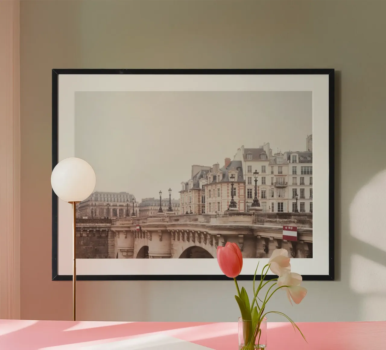 Paris Bridge poster con telaio in plastica da GraceDigitalArtCo