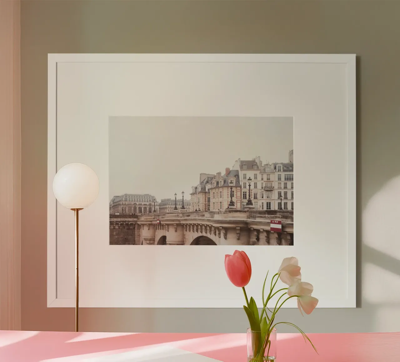 Paris Bridge poster con telaio in plastica da GraceDigitalArtCo