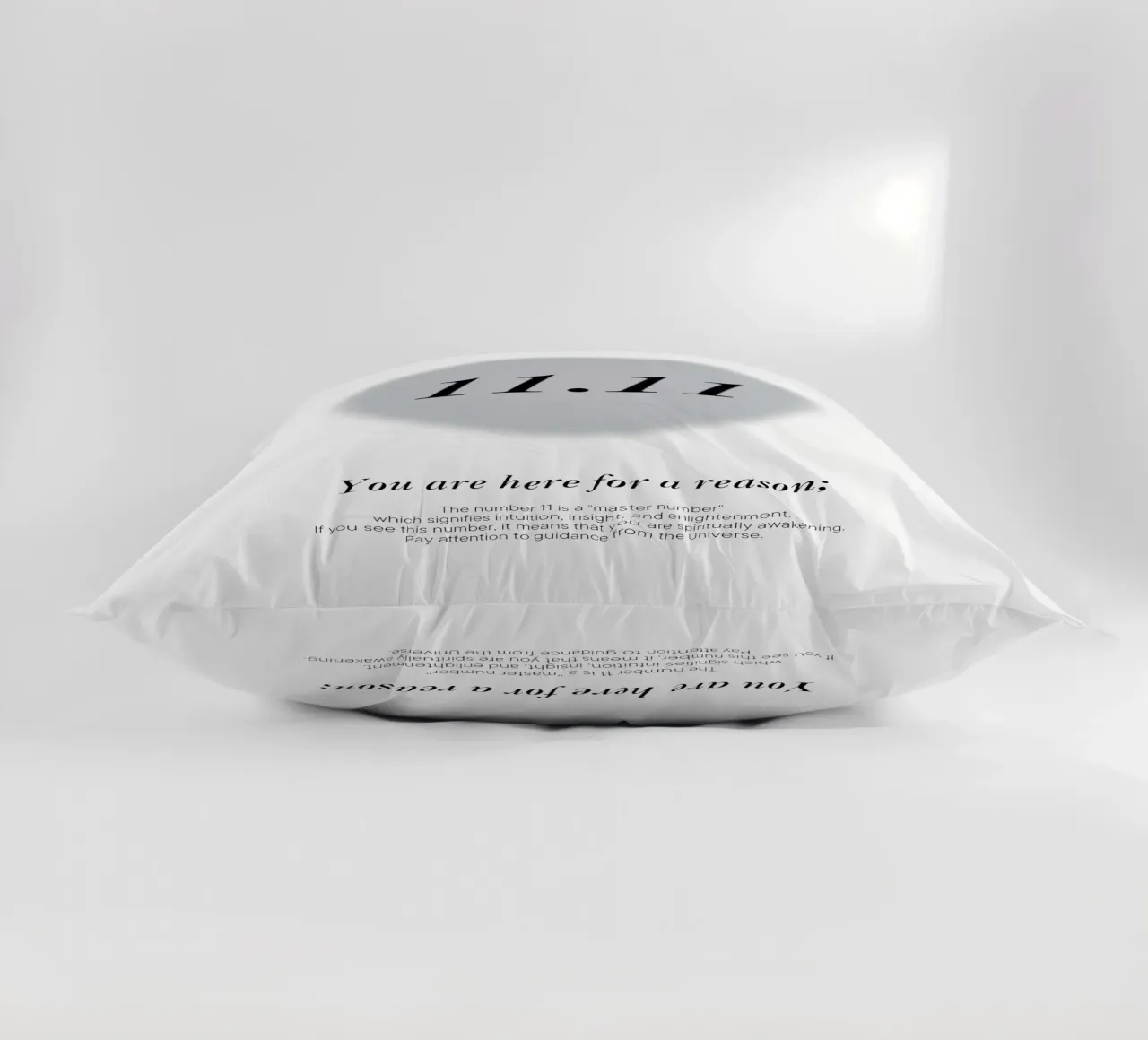11.11 hour mirror message from the universe decorative cushion by morphinaeblue