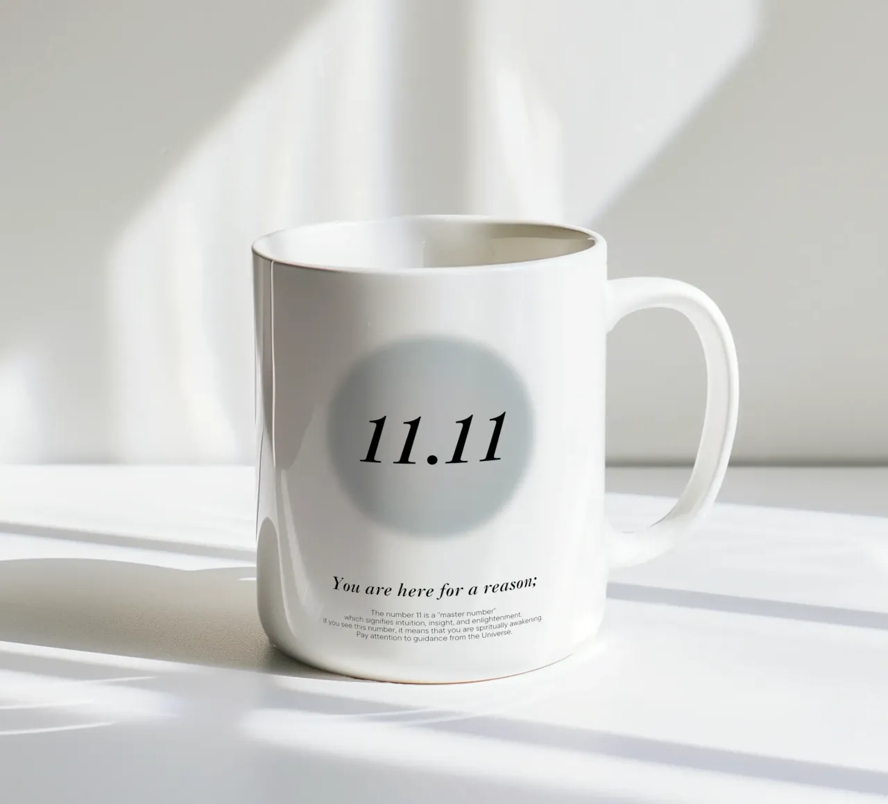 11.11 hour mirror message from the universe ceramic mug by morphinaeblue
