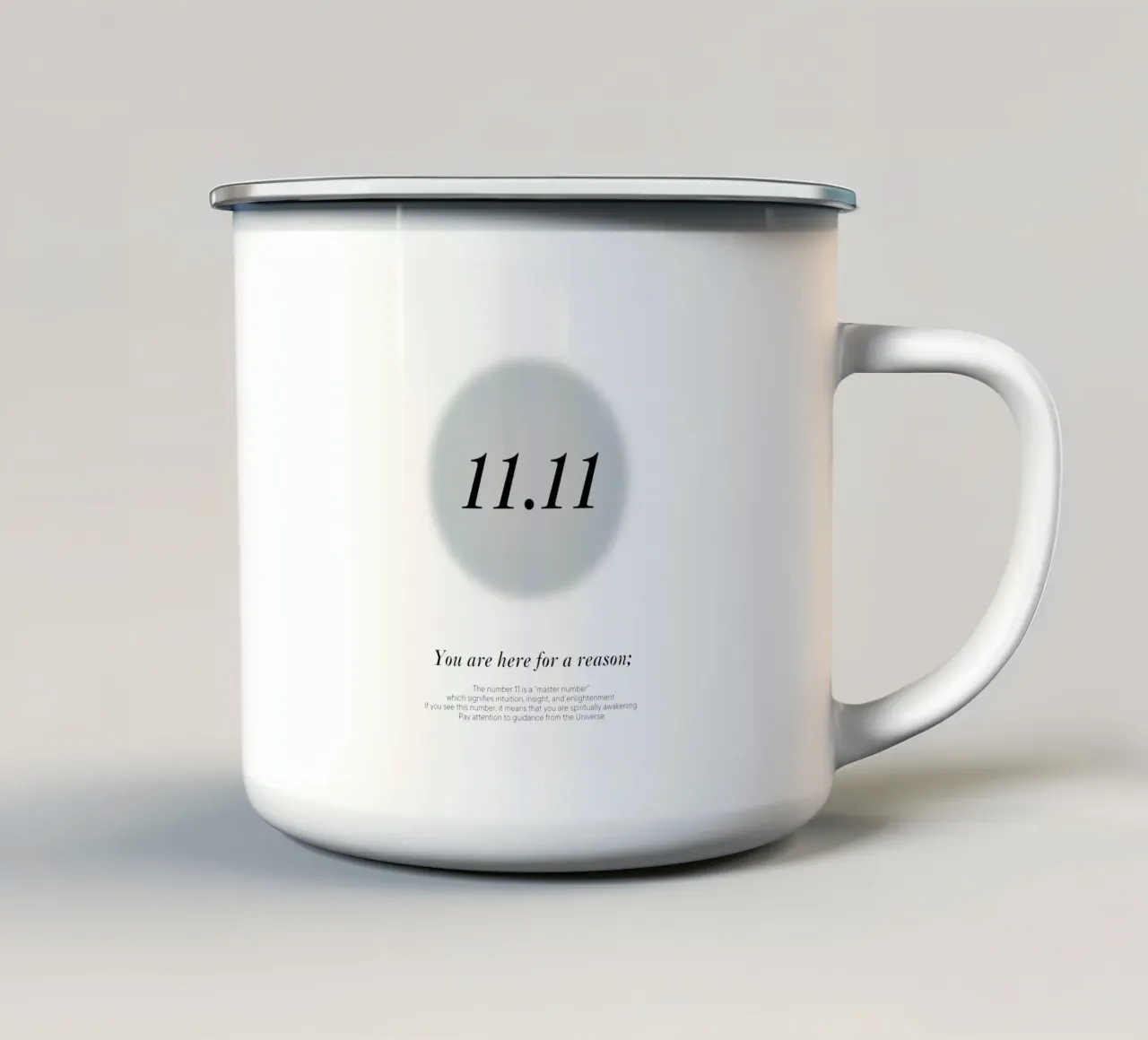11.11 hour mirror message from the universe enamel mug by morphinaeblue