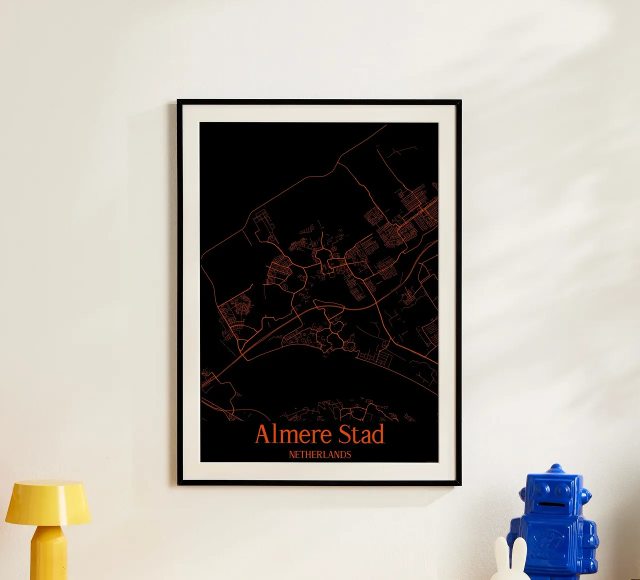 Almere Stad poster con telaio in legno da MiMap