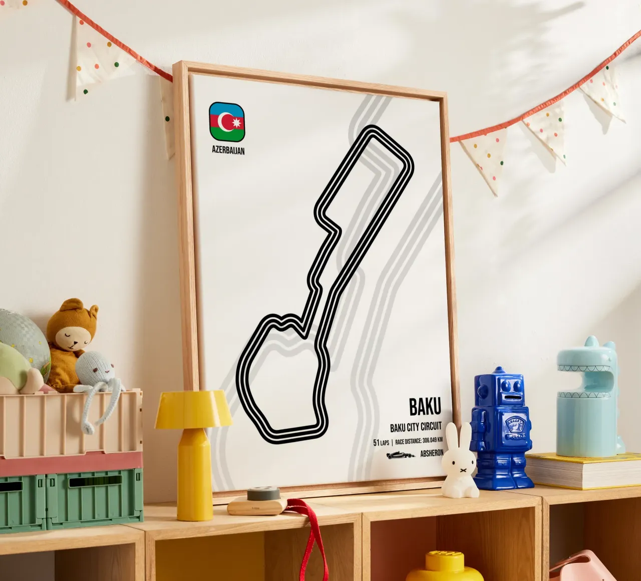 Baku Circuit canvas met Baklijst van Mariel Toigo